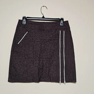 GGblue Luxe Sport Skort Women's Size 6 Brown Animal Print Zippers Front  Pocket